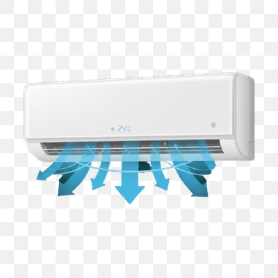 Modern Air Conditioner with Cooling Airflow Display