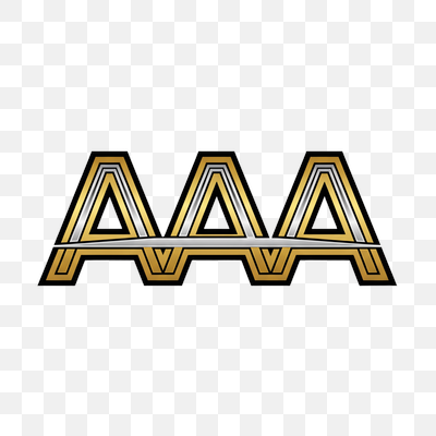 Metallic Gold and Silver AAA Logo Design