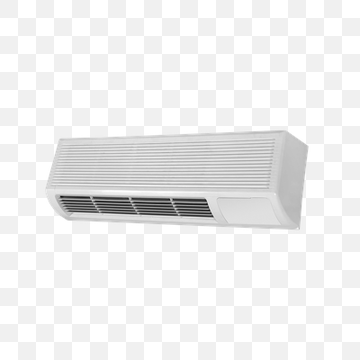 Sleek White Wall-Mounted HVAC Unit on Black Background