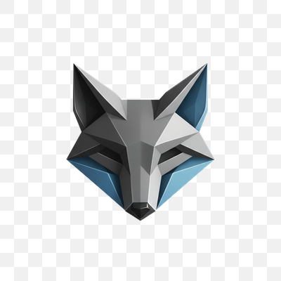 Modern Geometric Fox Head Logo