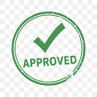 Green Grunge Approved Stamp with Checkmark