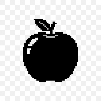 Monochrome Pixel Apple Icon