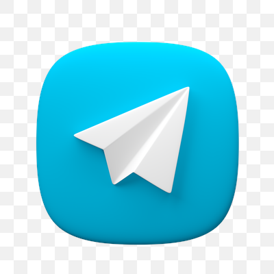 Modern 3D Paper Airplane Icon on Blue Square