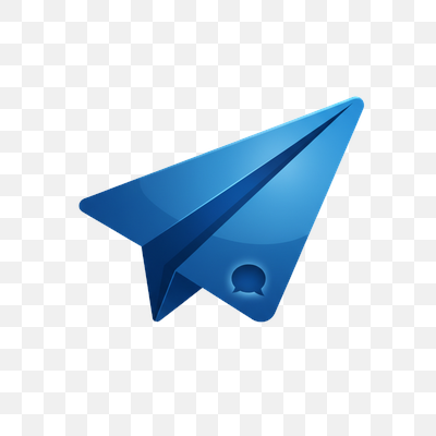 Glossy Blue Paper Airplane Message Icon