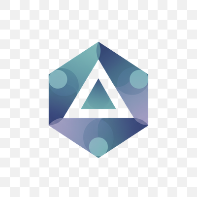 Gradient Geometric Hexagon Logo with Inner Triangle