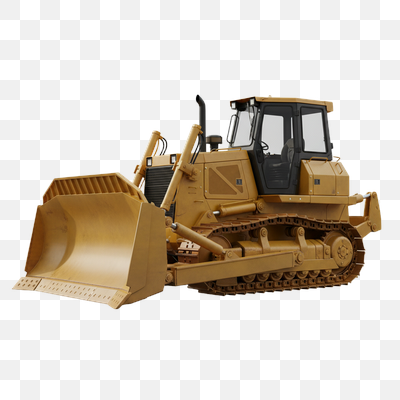 Heavy-Duty Yellow Bulldozer Isolated on White