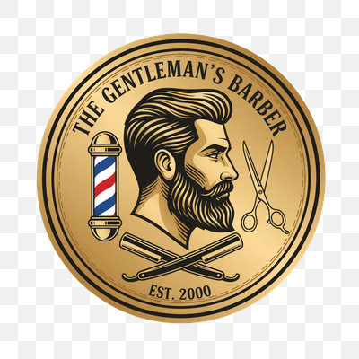 Vintage Gold Emblem for The Gentleman's Barber Shop
