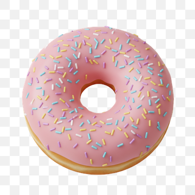 Delightful Pink Donut with Rainbow Sprinkles