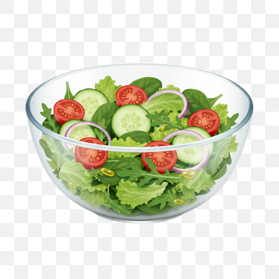 Vibrant Fresh Garden Salad in a Glass Bowl