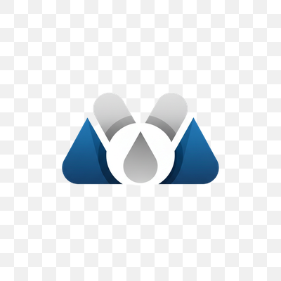 Modern Blue and Grey 'M' Logo with Water Drop Icon | SimilarPNG