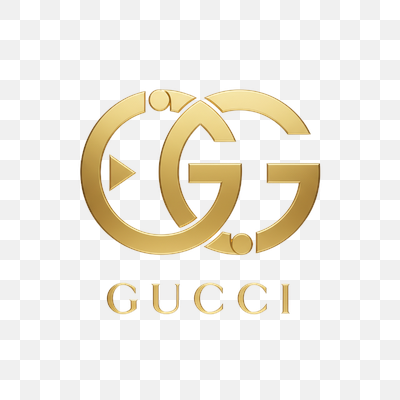 Gucci Interlocking Gs Gold Logo on White Background