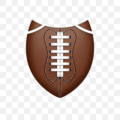 Stylized American Football Shield Emblem