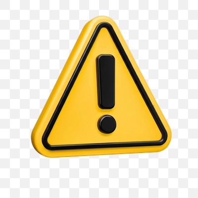 Vibrant 3D Yellow Warning Sign with Exclamation Mark