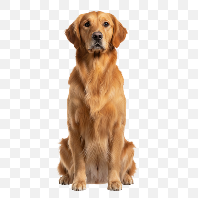 Majestic Golden Retriever Portrait on White Background