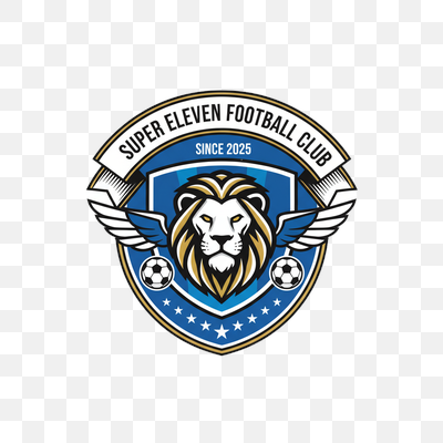 Majestic Lion Football Club Emblem with Wings and Shield