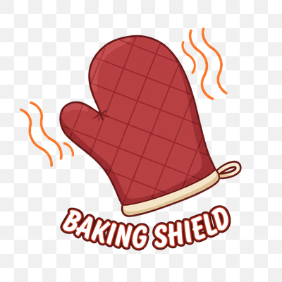 Hot Baking Shield Oven Mitt Illustration