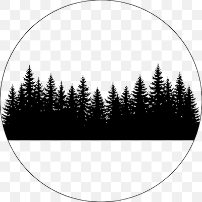 Circular Pine Forest Silhouette