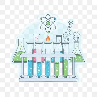 Colorful Chemistry Lab Experiment Illustration