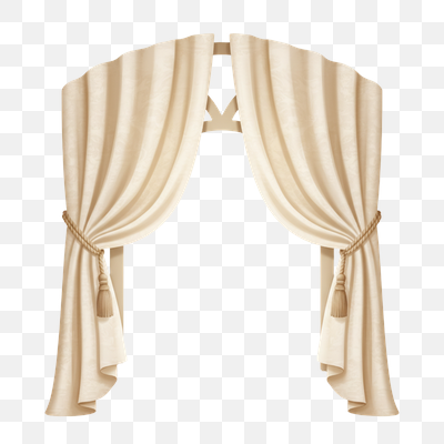 Elegant Beige Curtains with Tassels Framing a Window