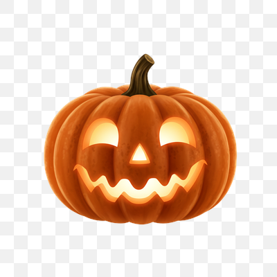 Vibrantly Glowing Jack-o'-Lantern on Transparent Background