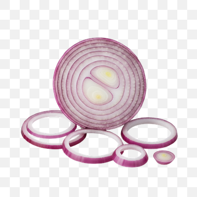 Fresh Sliced Red Onion and Rings Isolated