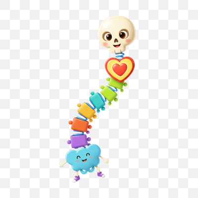 The Happy Colorful Spine Character