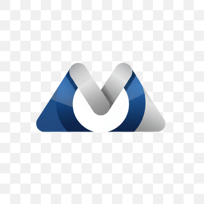 Modern Abstract Blue and Silver M Logo