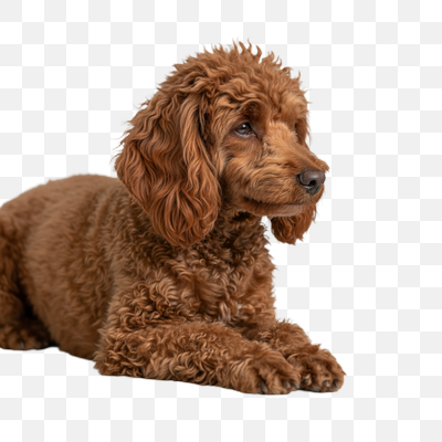 Curious Apricot Poodle Puppy in Studio