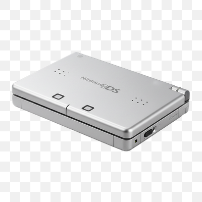 Classic Silver Nintendo DS Handheld Console on White