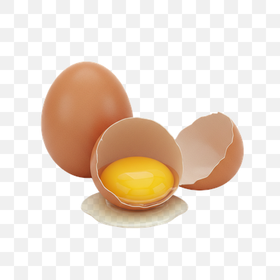 Fresh Brown Eggs: Whole and Cracked with Yolk