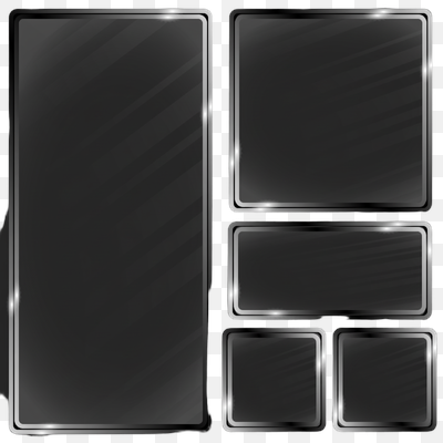 Sleek Dark Glass Panels with Silver Metallic Frames