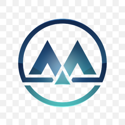 Modern Blue Teal Geometric 'M' Letter Logo