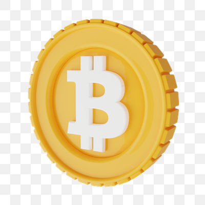 Golden 3D Bitcoin Coin on Black Background