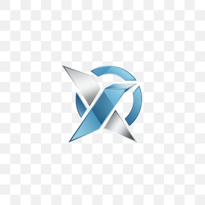 Dynamic Blue and Silver X Logo
