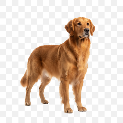 Elegant Golden Retriever Standing on White Background