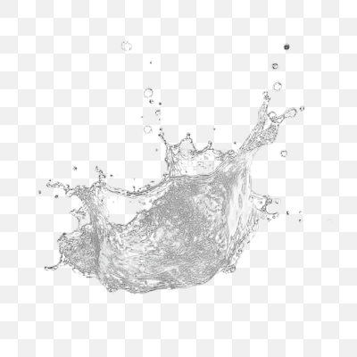 Dynamic Water Splash on White