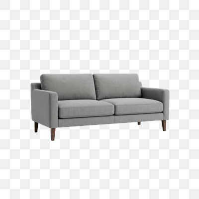 Modern Grey Two-Seater Sofa with Tapered Wooden Legs