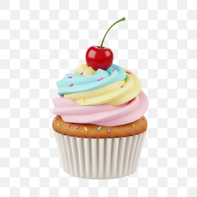 Vibrant Swirl Cupcake with Cherry Topping