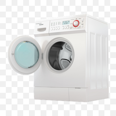 Modern White Front-Loading Washing Machine with Open Door