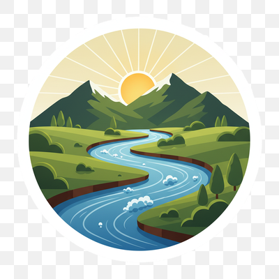 Vibrant Mountain River Landscape