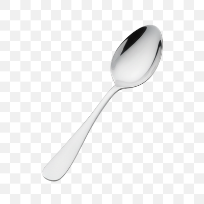 Elegant Polished Silver Spoon on White