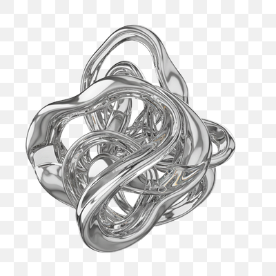 Intertwined Fluid Chrome Abstract Sculpture