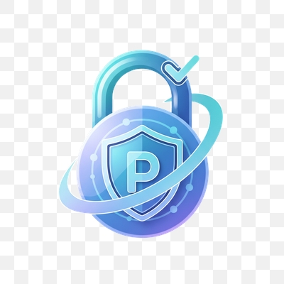 Digital Security Padlock with Shield and Checkmark Icon