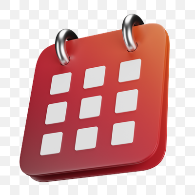 Vibrant 3D Gradient Calendar Icon for Scheduling