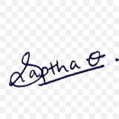 Elegant Blue Ink Signature on Black Background