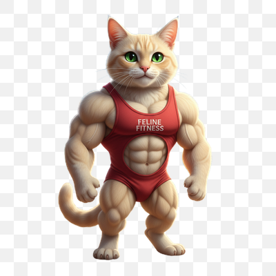 Feline Fitness: Beach Body Cat at Sunset