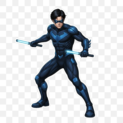 Nightwing: Dynamic Escrima Stick Pose