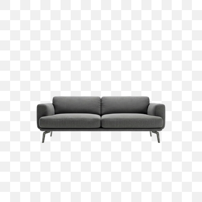Modern Grey Two-Seater Sofa with Metal Legs