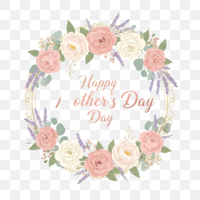 Elegant Floral Wreath for Happy Mother's Day Celebration