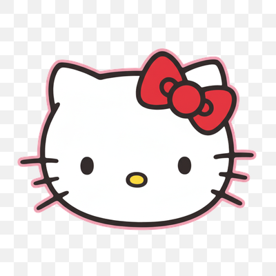 Classic Hello Kitty Head with Red Bow